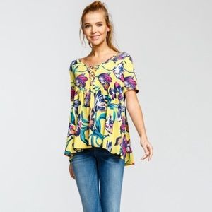 Yellow Floral Boutique Blouse